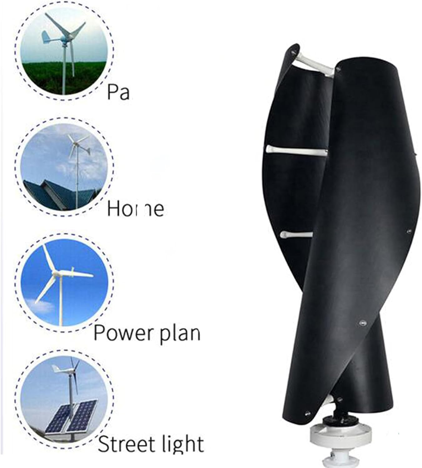 12V-220V,Compact Vertical Wind Turbine 12000W, with Charge Controller Breeze Start Low Vibration, Aluminum Alloy Body for RV/Cabin/Outdoor Use