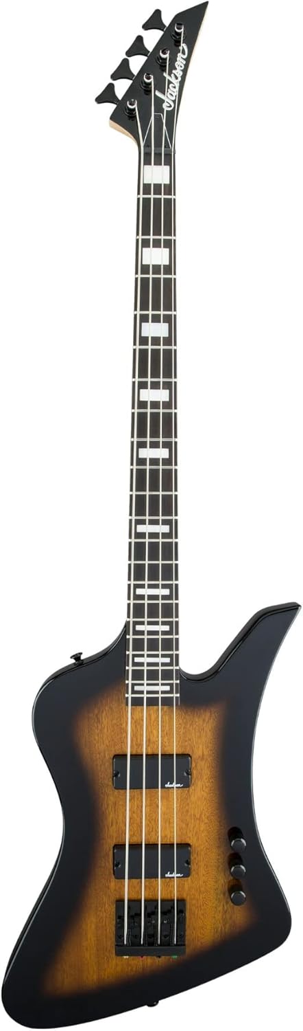 Jackson JS Series Kelly Bird Bass JS2, Tobacco Burst, Amaranth Fingerboard