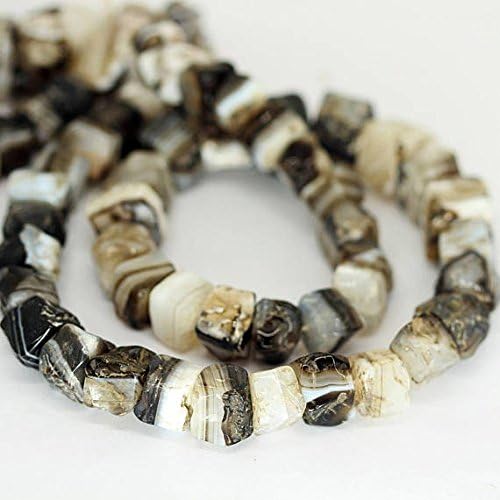 13 inch natural beads strand of 13-17mm smooth square bi color agate gemstone beads for DIY jewelry - necklace, bracelet, earring, ring.