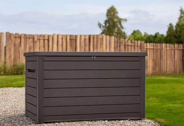 230 Gallon Outdoor Storage Resin Deck Box- (Brown)