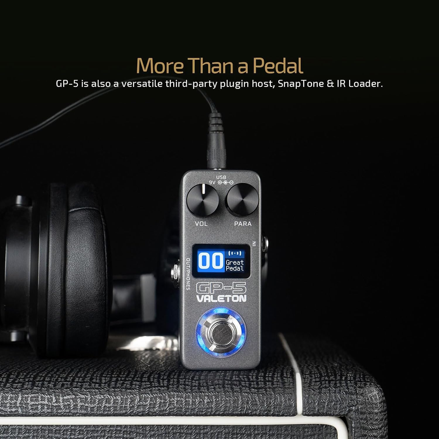 Valeton GP-5 Super Compact Multi-Effects Processor & NAM/IR Loader Pedal(Incl 1PCS Additional TRS Cable By VOLKTONE)