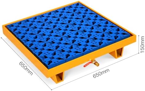 Oil Spill Containment Tray with Drain, Leakproof Spill Platform for Garage and Warehouse, Metal Spill Pallet with Grating for Oil Drums and Washing Machines