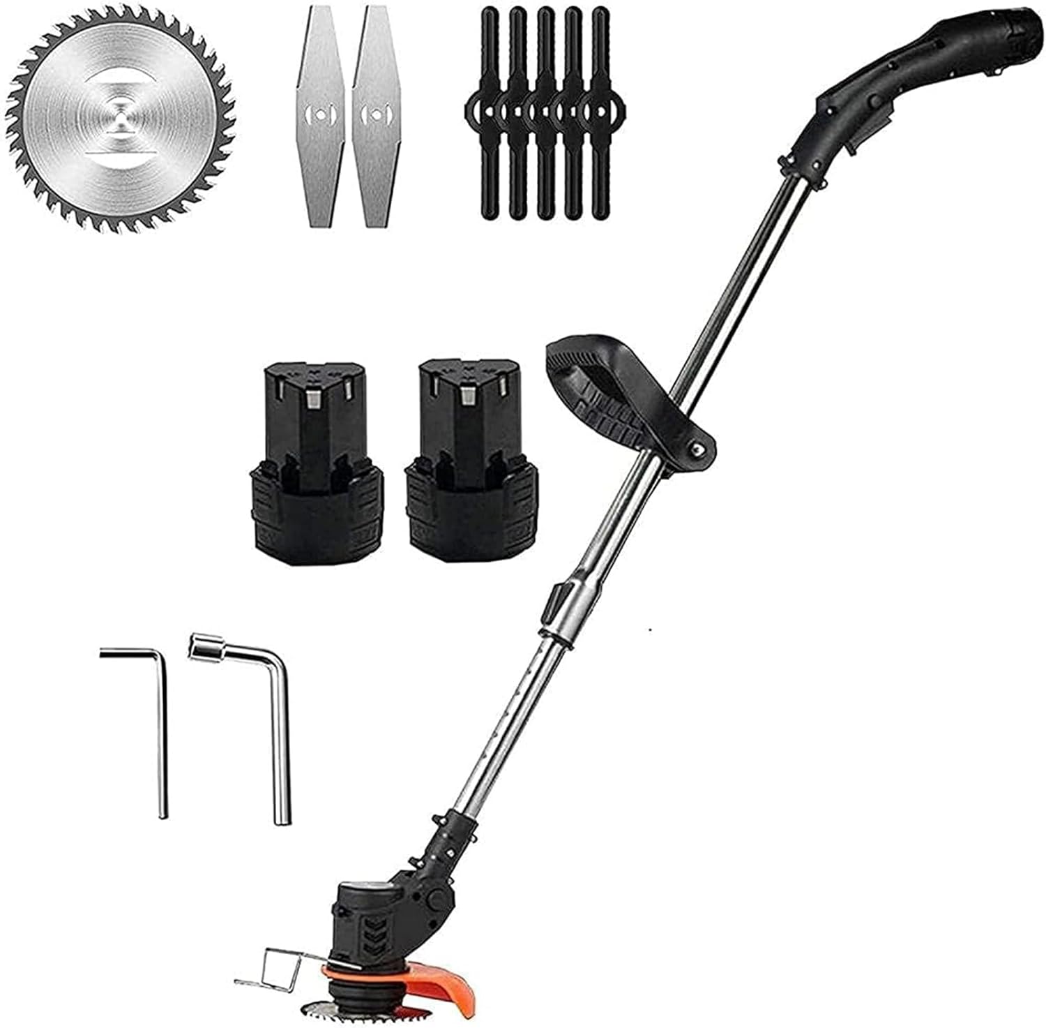 90° Swivel Head Cordless Lawn Mower - 7000mA Battery Rechargeable Weeder, Handheld Electric Trimmer for Garden Lawn Tree Trimming