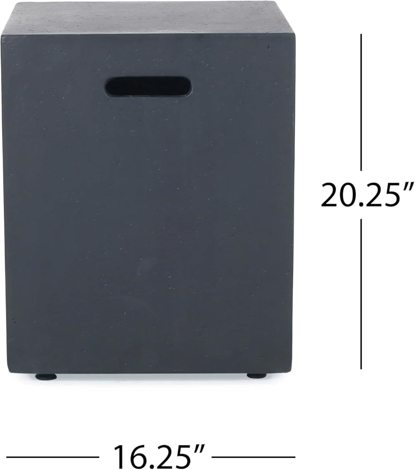 Roomfitters Outdoor Propane Fire Pit Table, 50,000 BTU Square Gas Fireplace with Tank Holder and Lava Rocks, Patio Heating, Dark Grey