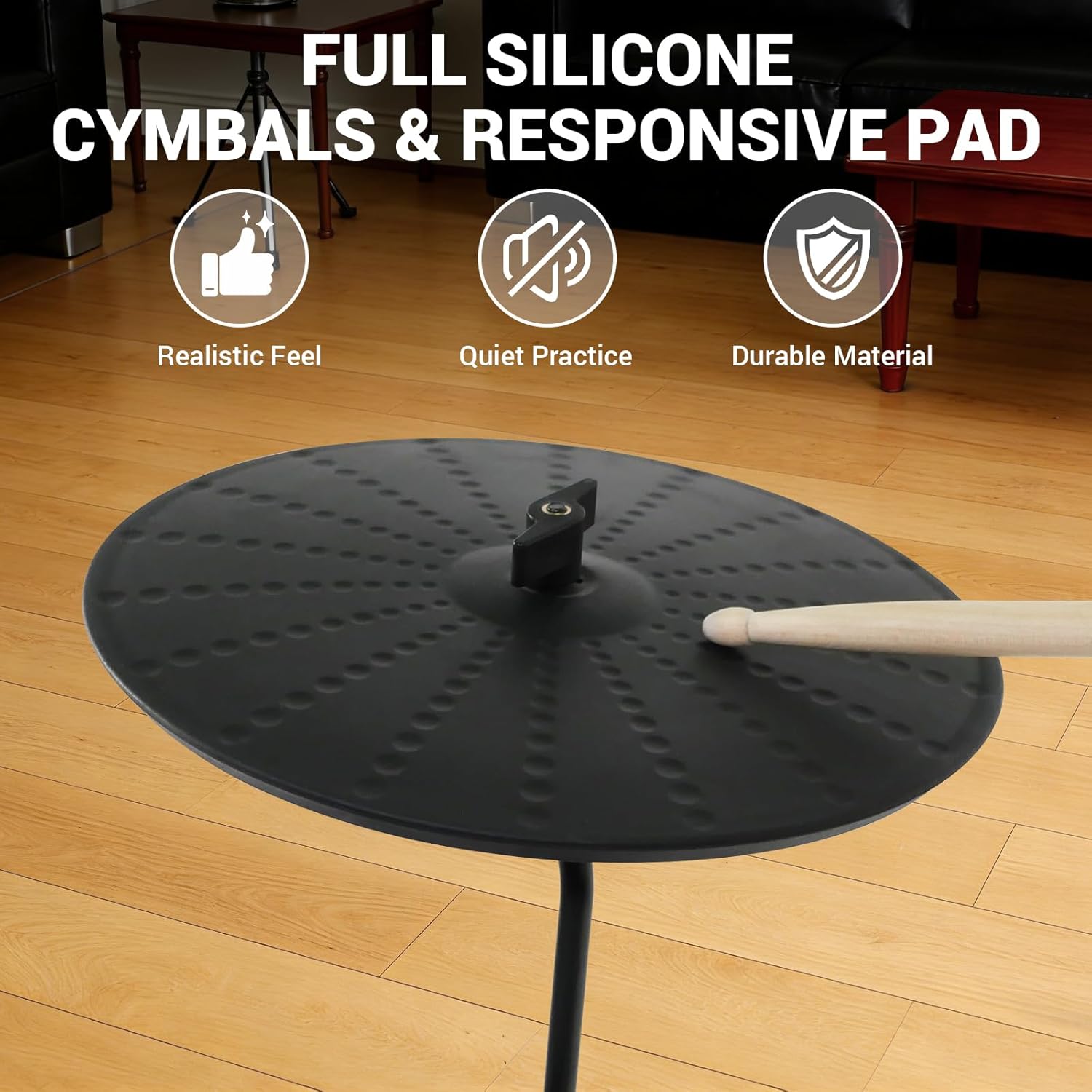 MOSEN Electric Drum Set with 4 Quiet Drum Pads, 2 Pedal, Sticks, Headphone, Electronic Drum with 195 Sounds, 20 Drum kits for beginners, MED-X1