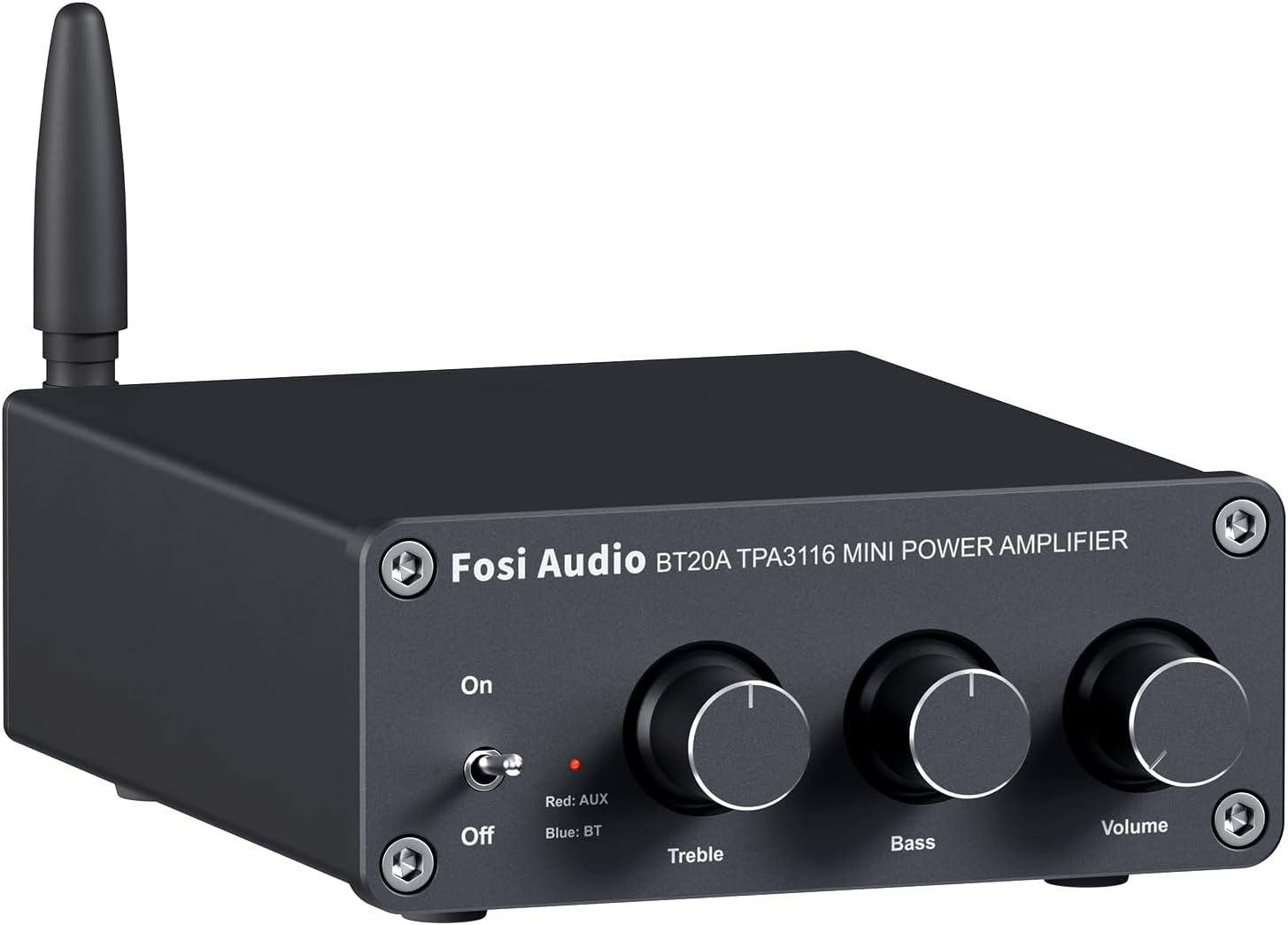 Fosi Audio BT20A Bluetooth Stereo Amplifier, 2 Channel Home Audio Component Amplifiers for Passive Speakers, Mini Class D Amp Receiver 200W for Indoor/Outdoor/Garage/Ceiling/Bookshelf Speaker
