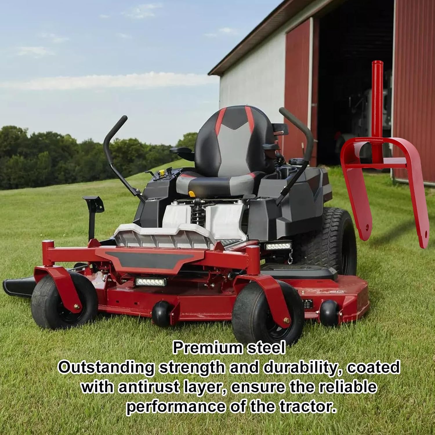 Caster Fork Replacement, Durable Red Steel Yoke Compatible with Zero Turn Mower Types 74330 74325 74425 74433 for Smooth and Stable Lawn Cutting