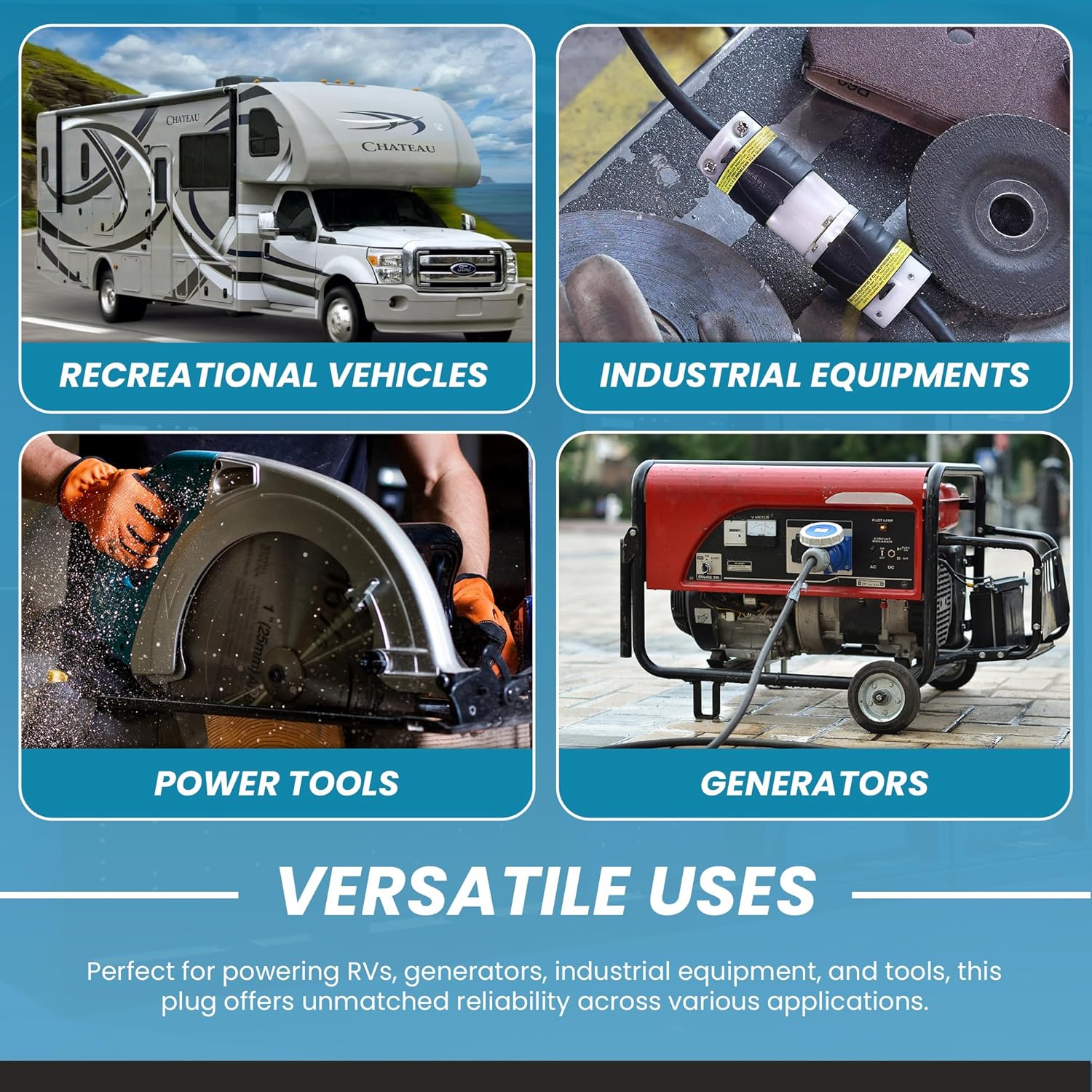 IronBox Electric - NEMA L5-30P Plug - Rated for 30 Amps, 125V - 3-Wire Design - UL Listed Extension Cord Plug Replacement- Mounts onto 10/4 or 8/4 AWG Cable - Ideal for Indoor & Outdoor Use(10 Pack)