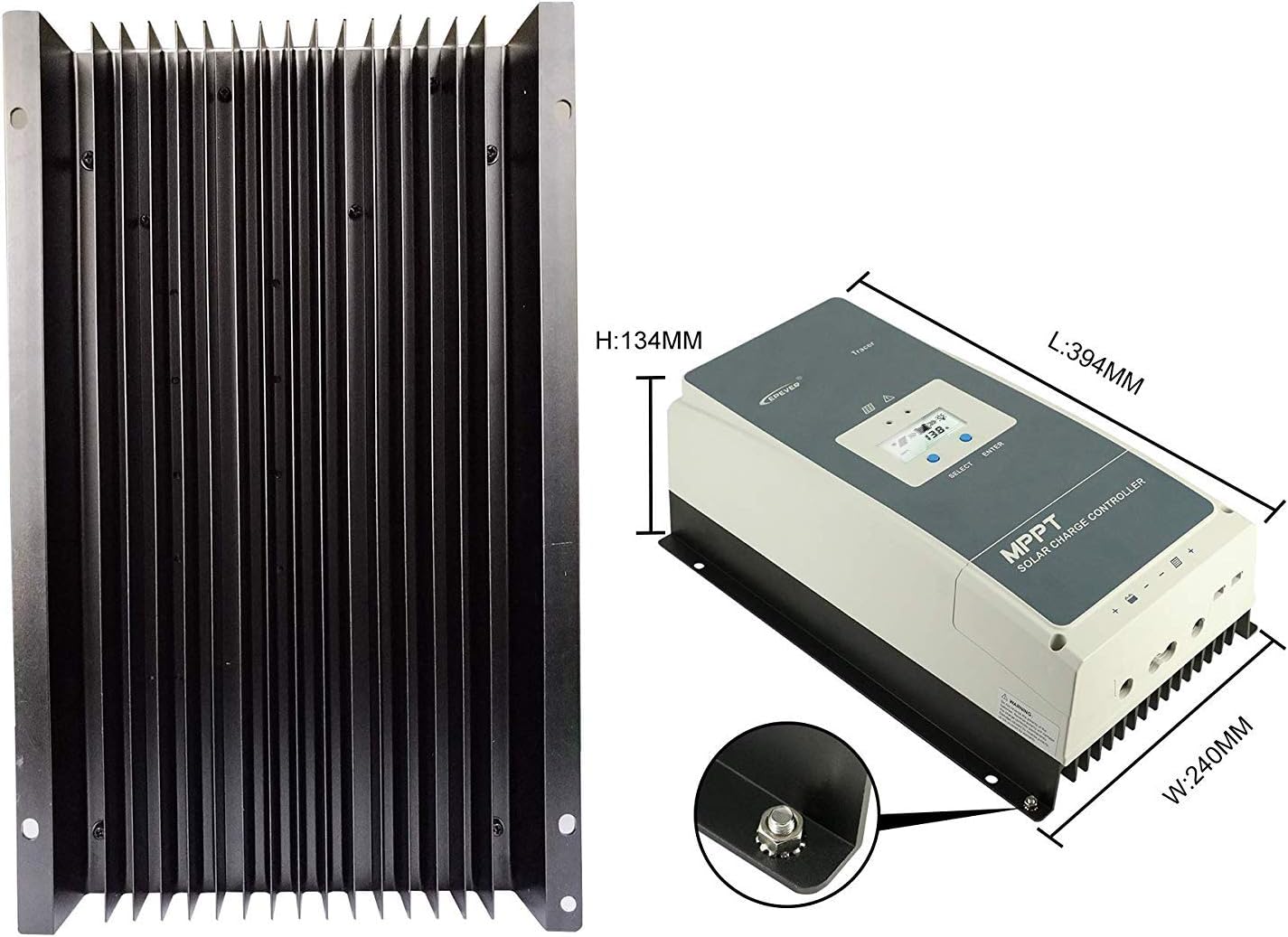 EPEVER 60A MPPT Solar Charge Controller 48V/36V/24V/12V Auto, Negative Ground Solar Controller Max 150V 4500W Input fit for Lead-Acid and Litium Battery