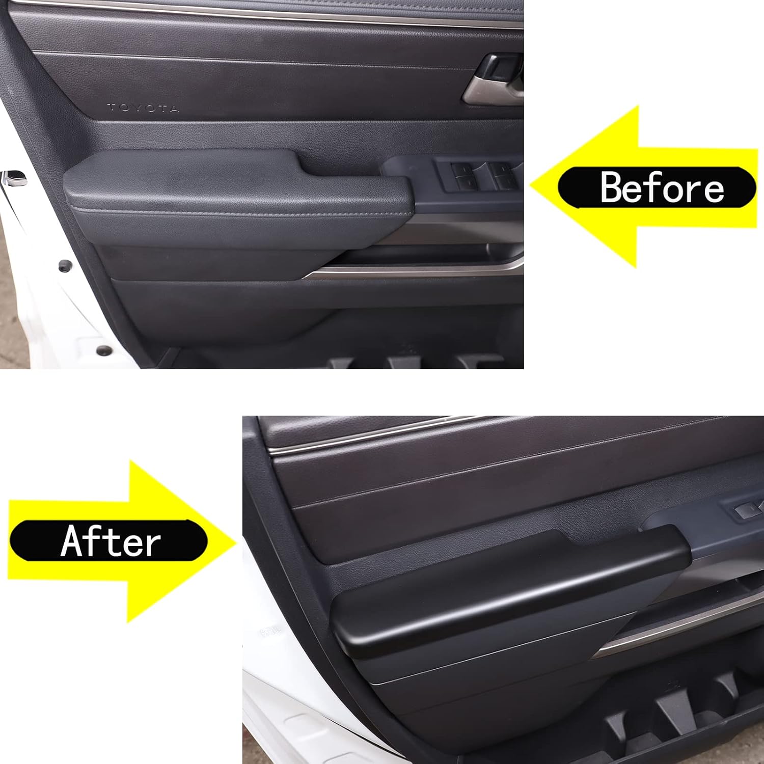 Aunginsy Car Inner Door Armrest Panel Trim Cover Compatible with Toyota Tundra 2022-2025 Pickup Truck Front Rear Side Door Armrest Panel Decorative Cover Protective Frame ABS Interior Accessories