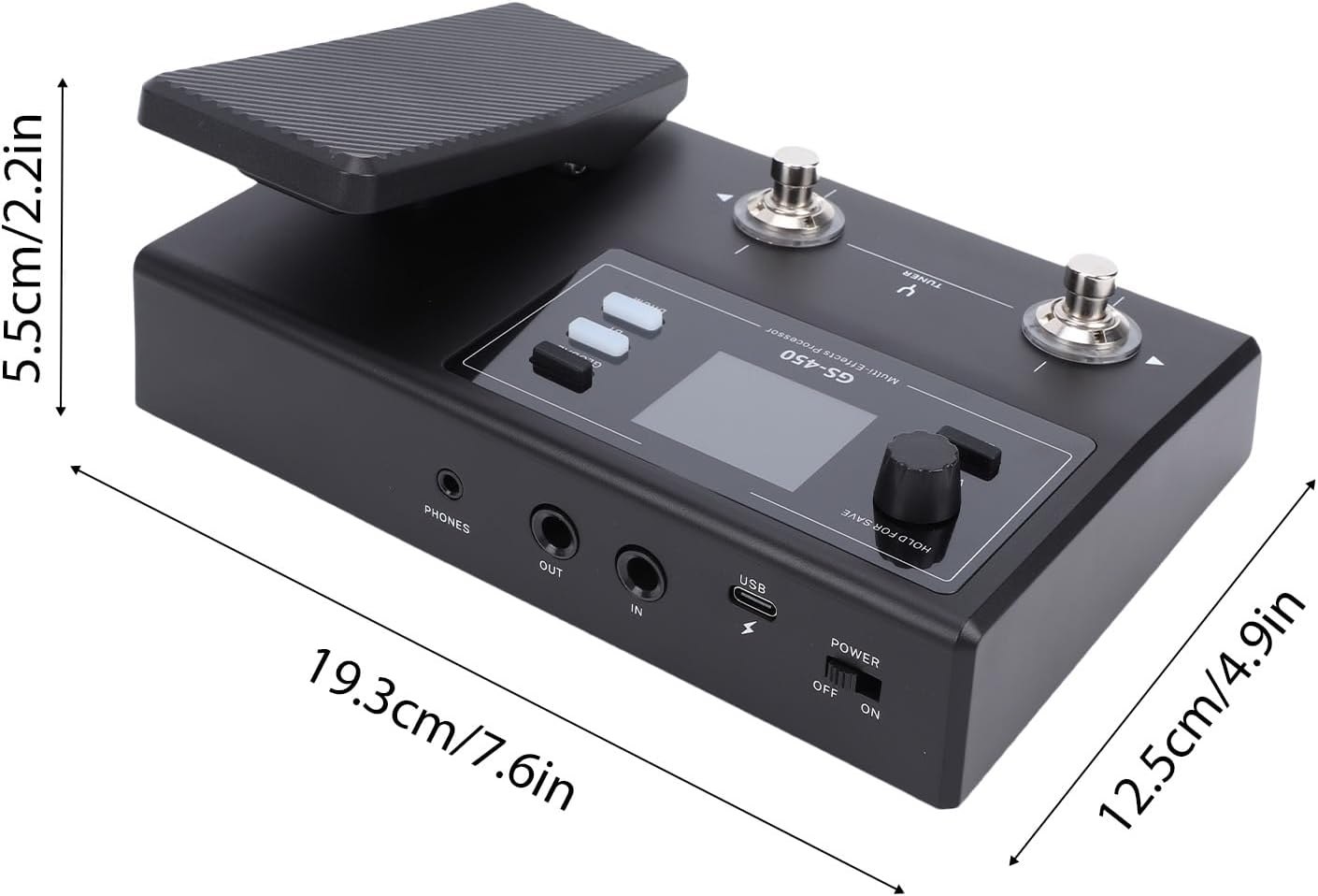 Jectse Guitar Effects Pedal, Multi Effects Processor with 8 Parallel Modules 100 Presets BT Drum Machine Tuner, Rechargeable Battery LCD Screen, for Electric Guitar