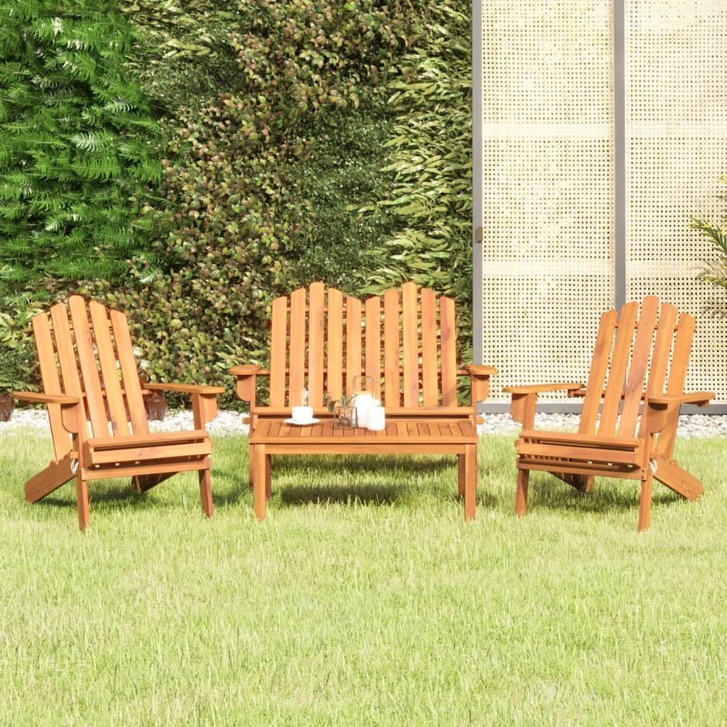 4 Piece Adirondack Patio Lounge Set Solid Wood Acacia,Adirondack Patio Lounge Set Solid Acacia Wood Comfortable Seating and Practical Table Patio Furniture, Outdoor Furniture Sets