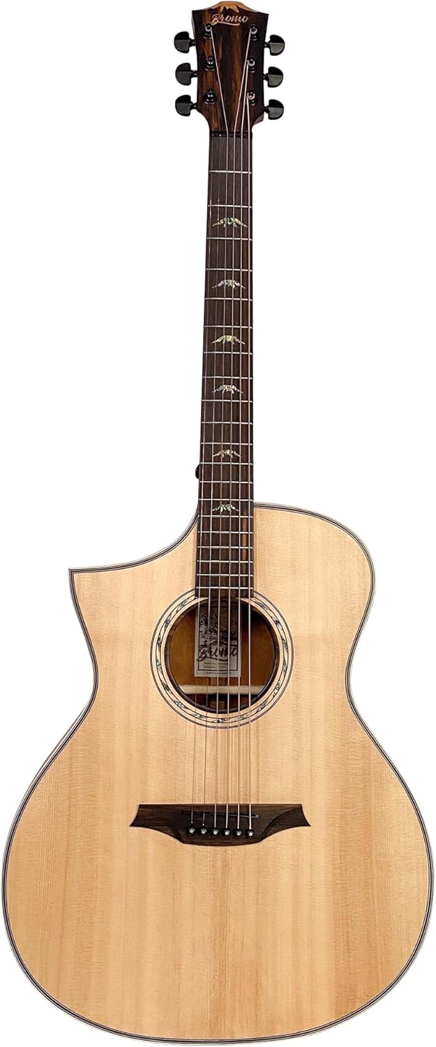 Bromo BAT 4CEL SG Left Handed Solid Top Dreadnought Acoustic Guitar