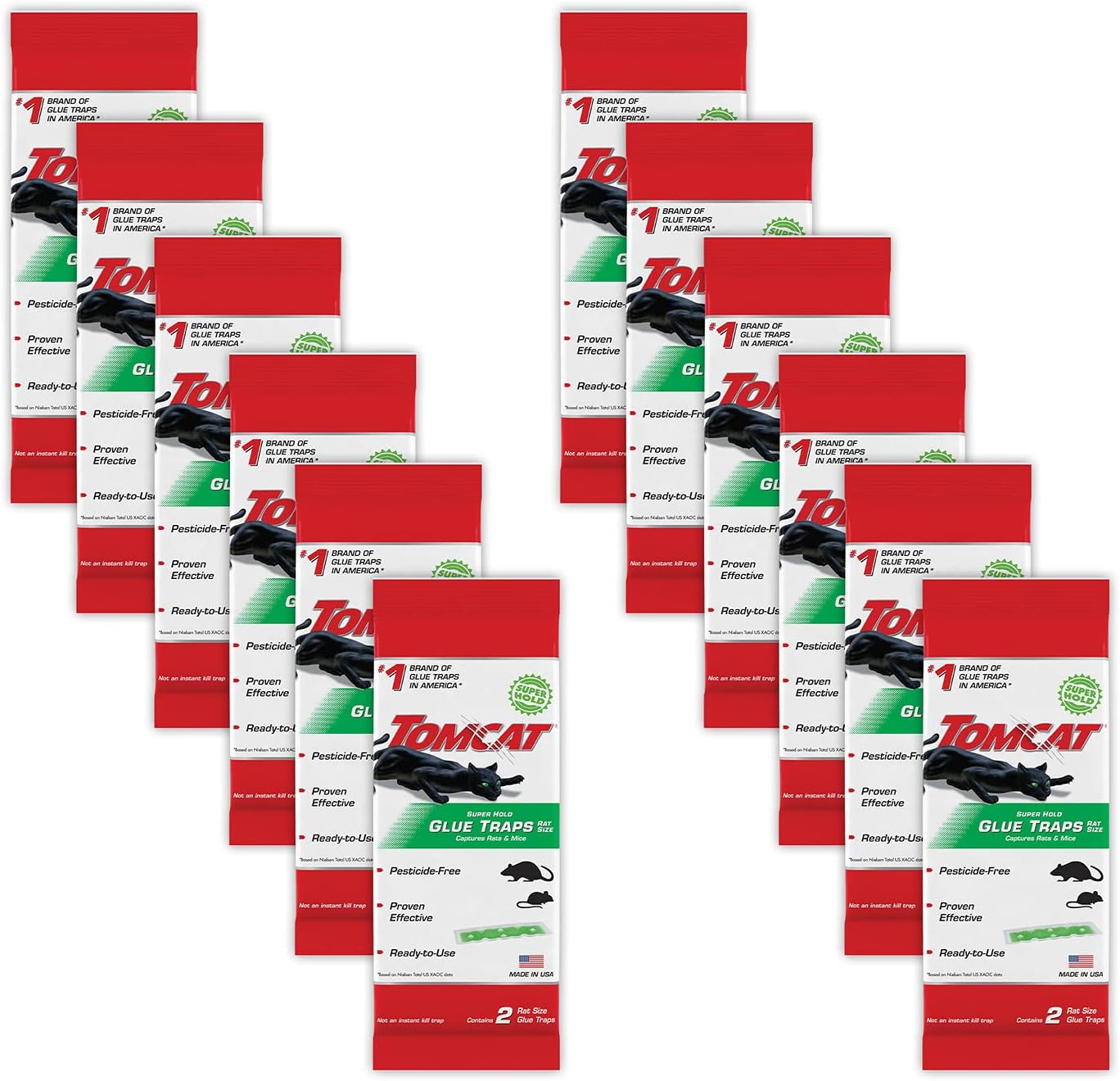 Tomcat Super Hold Glue Traps, Rat Size, 2 Traps/Pack (12-Pack)