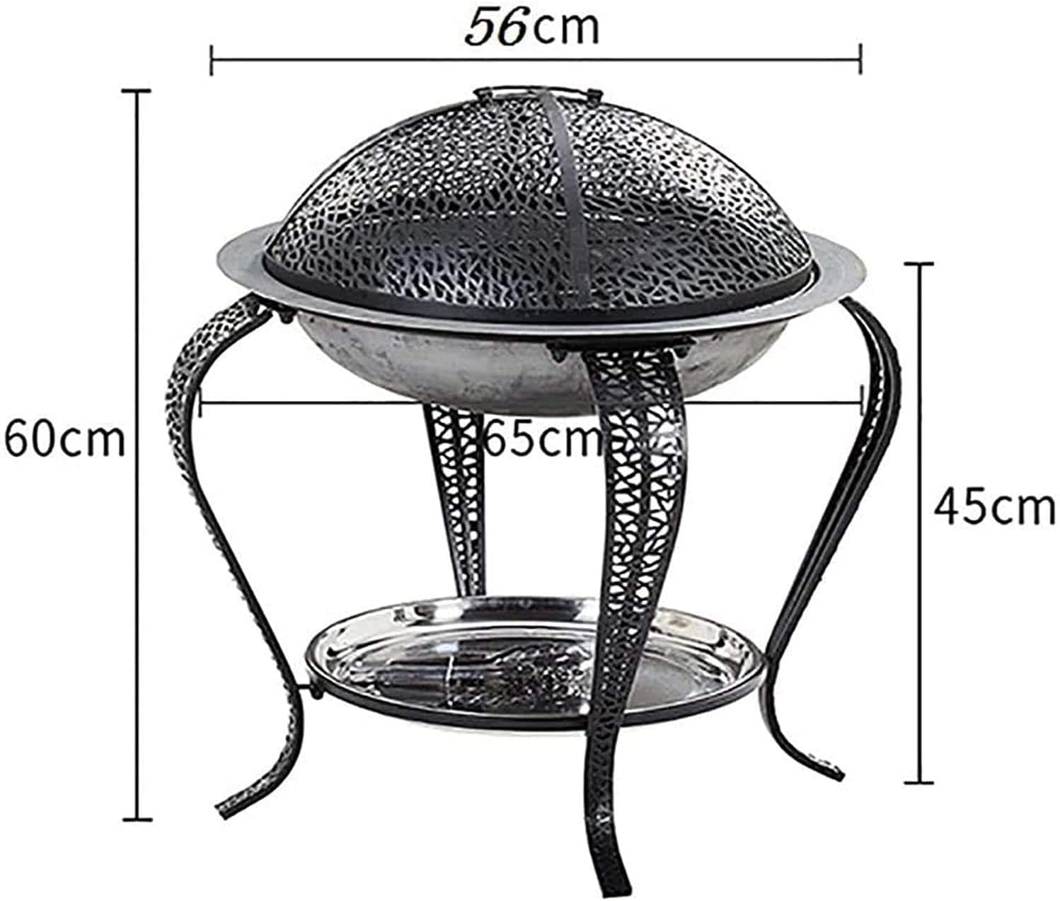 Outdoor Fire Pits, Portable Bonfire FirePits for Outside Wood Burning with Spark Screen and Fireplace Poker, Suitable for Backyard Garden Patio Bonfire Heating, Camping and BBQ