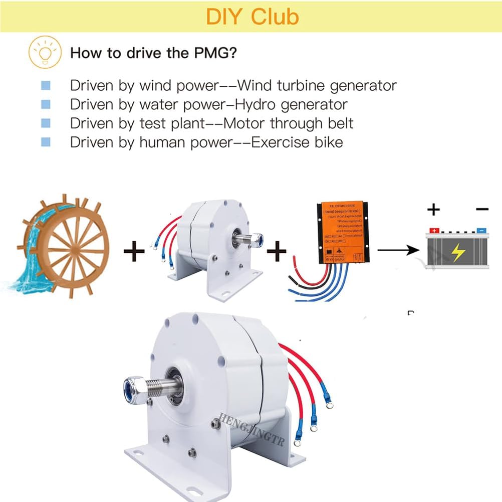10000W 12V 24V 48V Low RPM Alternator Permanent Magnet Rare Earth Turbine, Gearless Permanent Magnet Generator for DIY Horizontal Wind Turbine Generator