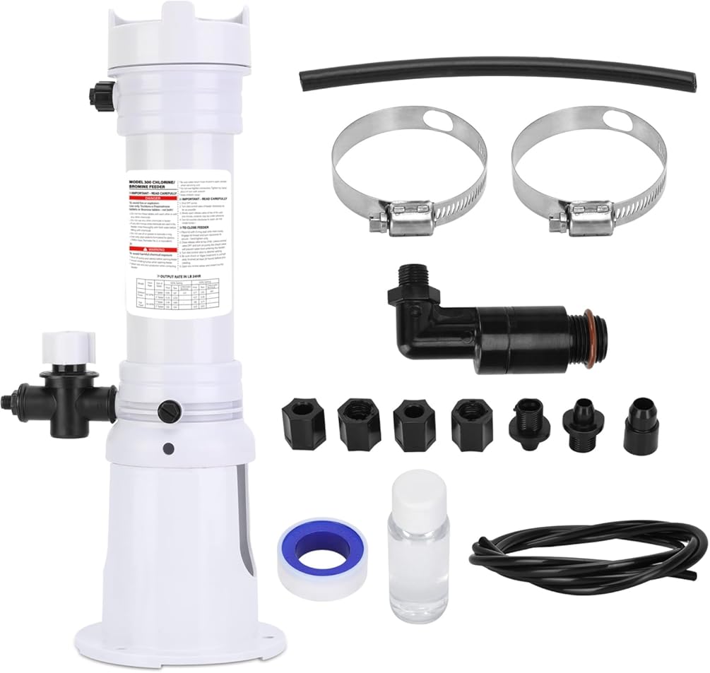 Upgraded R171016 Pool Chlorinator 300 Chlorinator Compatible with pentair Rainbow R171016 300 Automatic Chlorine/Bromine Offline Pool Feeder, Newly Upgraded Base and Control Valve