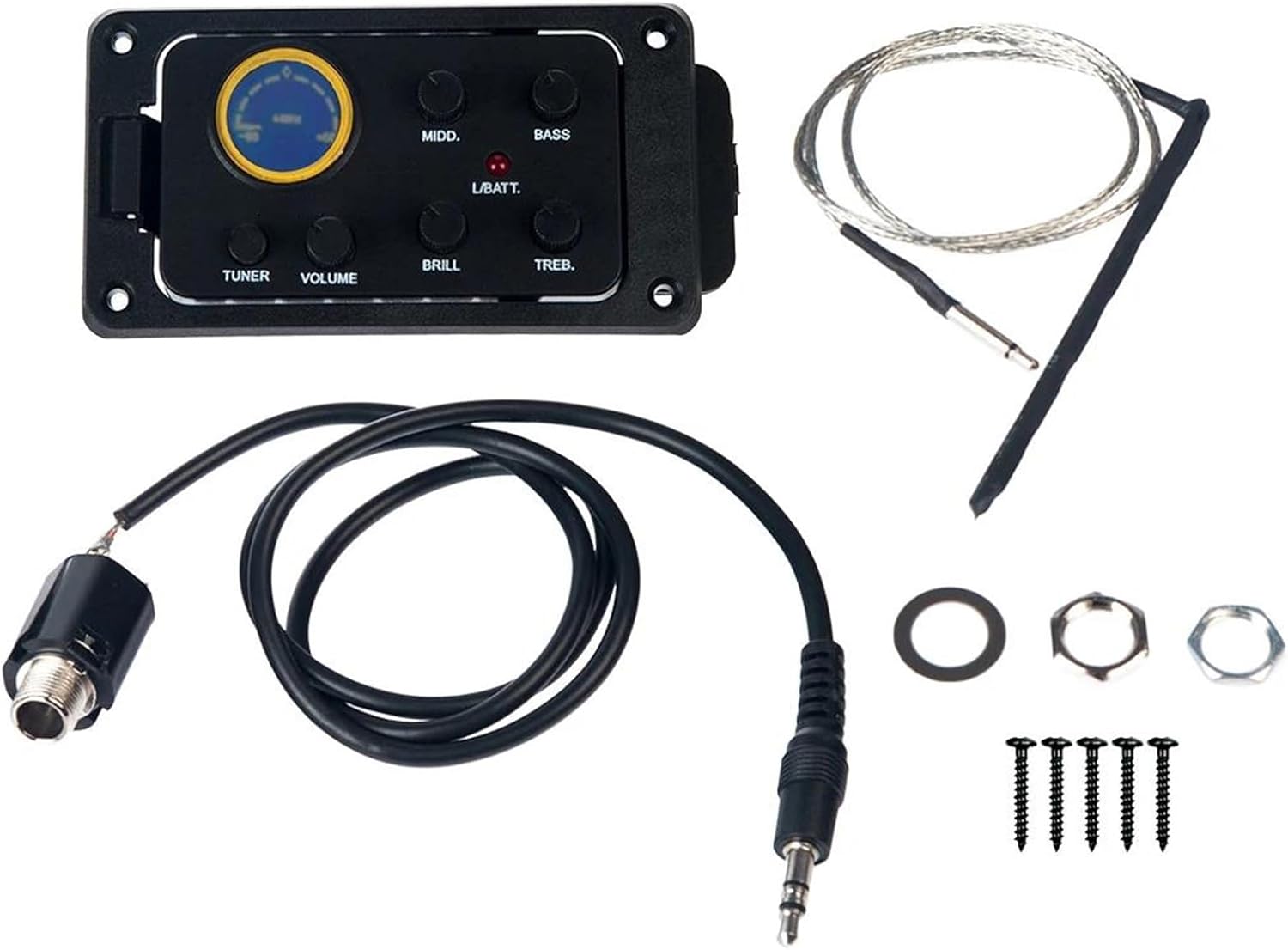 acoustic guitar pickup kit 3 Band EQ Pre-Amp Equalizer Pickup Guitar EQ Piezo Pickup System With LCD Screen Display For Acoustic Guitar