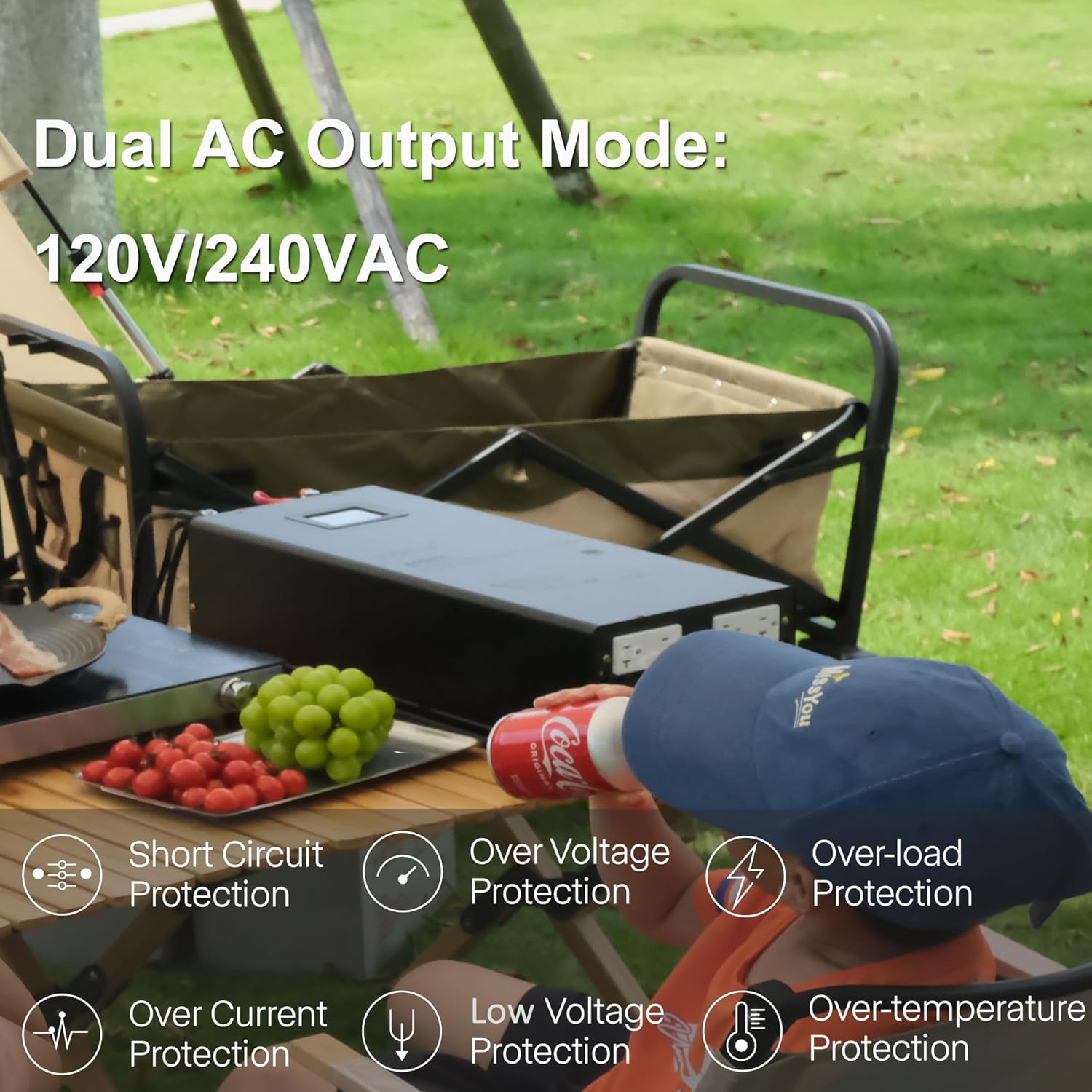 WZRELB 4000W 48V Pure Sine Wave Inverter, 48V DC to 120V/240V Split Phase Power Inverter, 8KW Surge, 5 AC Outlets, AC Hardwire Terminal, High Efficiency up to 91.6%, Wireless Remote