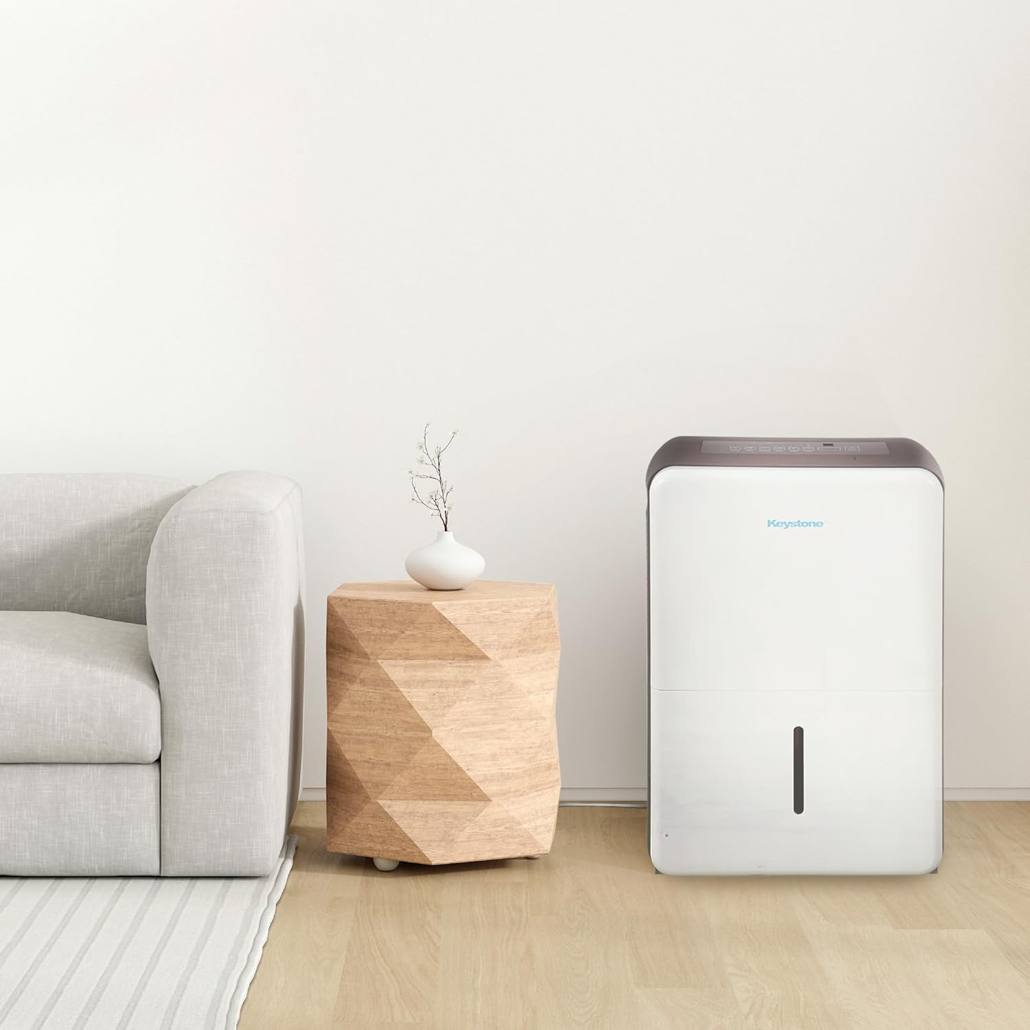 Keystone Energy Star 22-Pint Portable Dehumidifier for Large Rooms up to 1,500 Sq.Ft. with Auto-Shutoff & Timer, Quiet and Moisture Absorber For Basement, Garage, Living Room