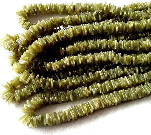 13 inch natural beads strand of 5-6mm smooth square vesuvianite gemstone beads for DIY jewelry - necklace, bracelet, earring, ring.