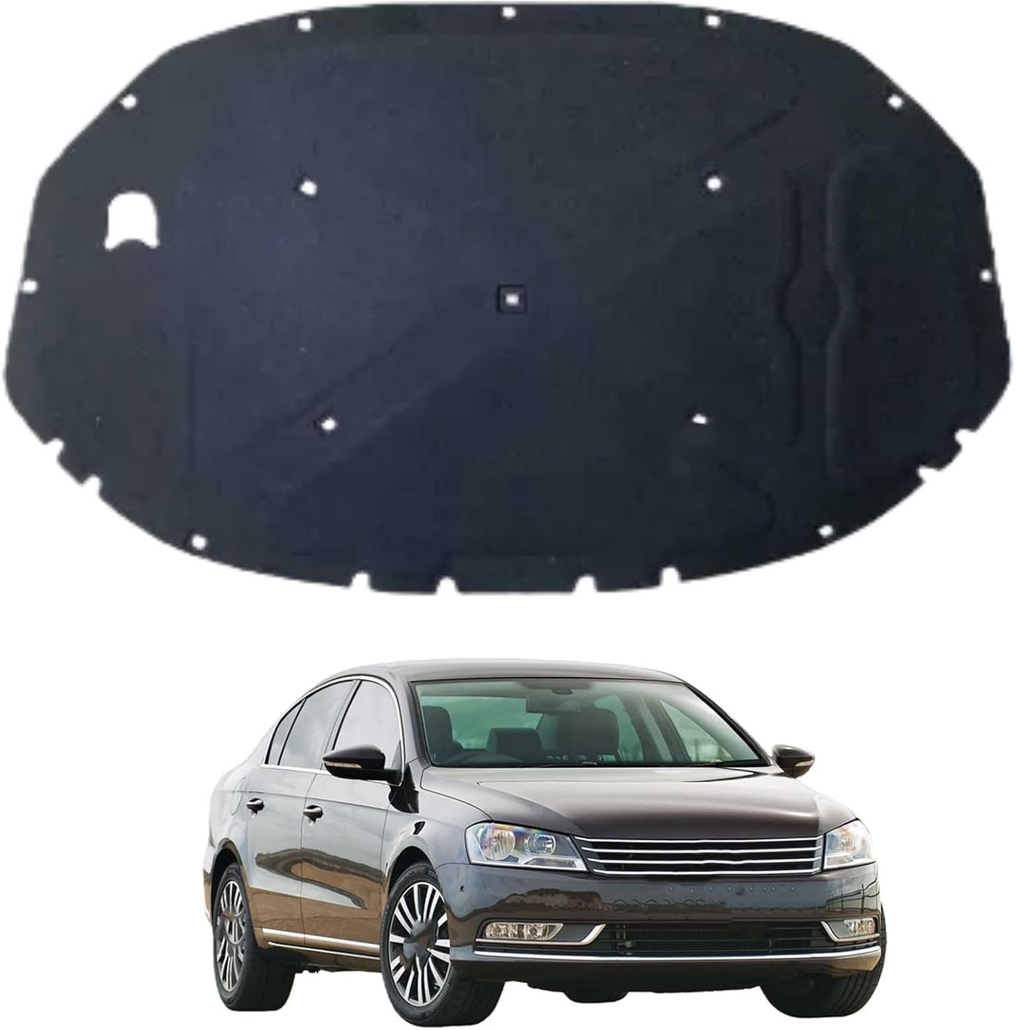 Car Front Hood Engine Sound Pad for VW Passat 2011-2015, Heat Insulation Cotton Mat Cover Soundproof Car Accessories