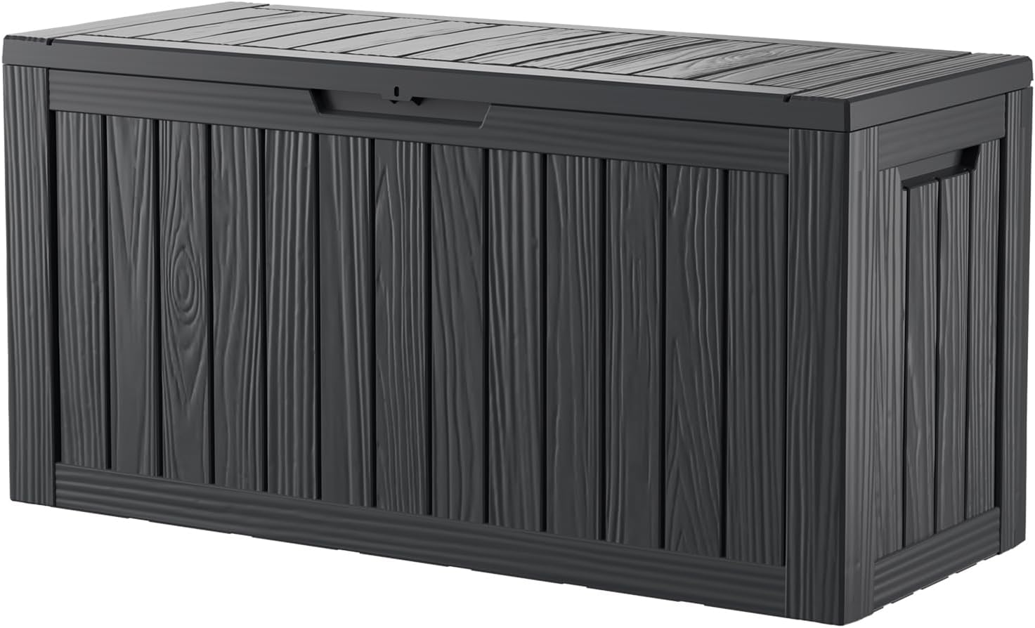 80 Gallon Resin Deck Box, Waterproof Outdoor Storage Box for Patio Furniture, Garden Tools, and Pool Accessories, Lockable UV-Resistant Storage Bin Bench Cabinet for Outside, Black