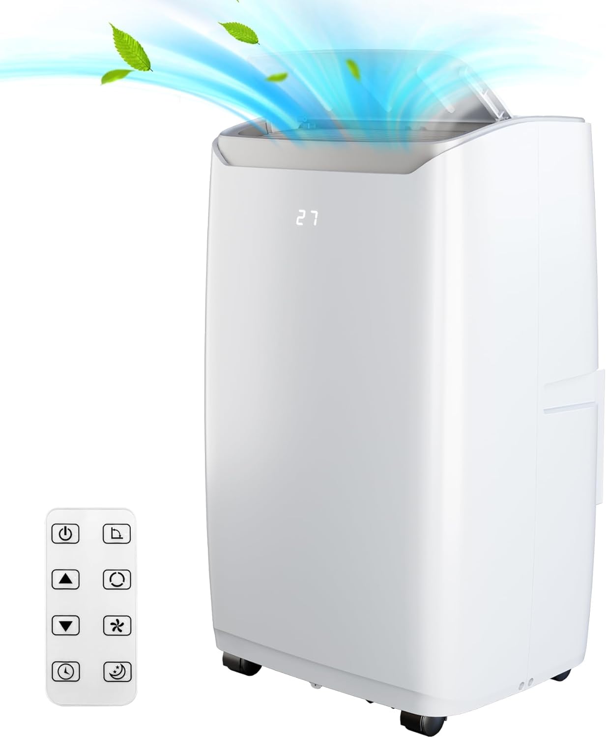 Portable Air Conditioners, 12000 BTU Portable AC Unit with Remote Control, 3-In-1 Quiet Air Conditioner for Room, Dorm, Office, Cools Up to 550 Sq. Ft, Sleep Mode, 24H Timer, Window Kit, White