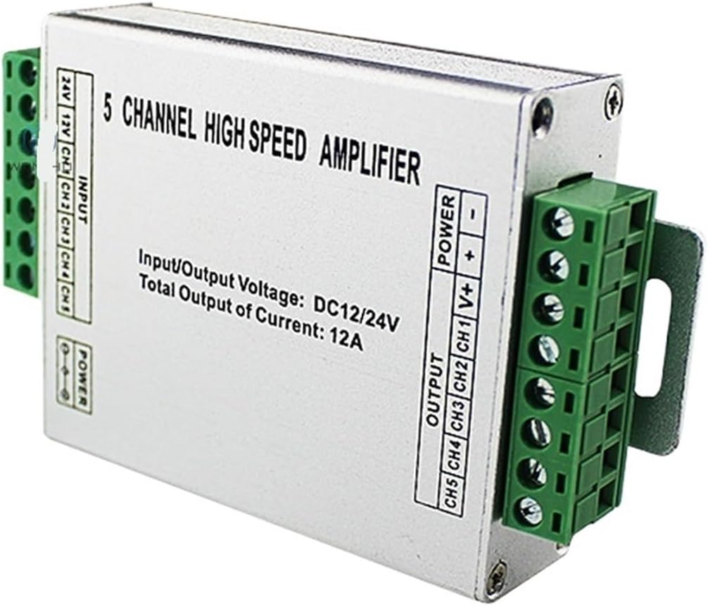 DC12~24V RGB+CCT LED Amplifier 15A RGBWC Repeater Aluminum Shell Controller Suitable for SMD 3528 5050 Light Strip Console