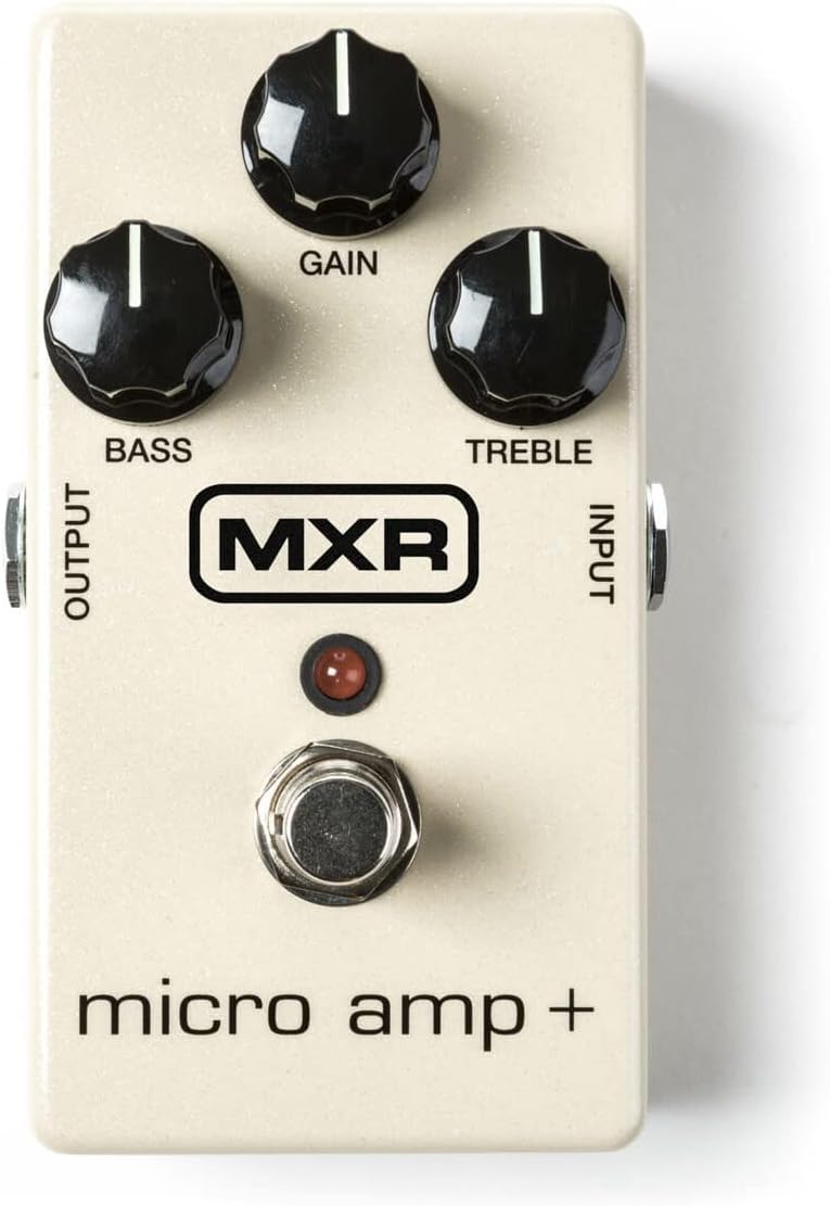 MXR M233 Micro Amp + Guitar Effects Pedal Bundle with 2 Instrument Cables and 2 Patch Cables