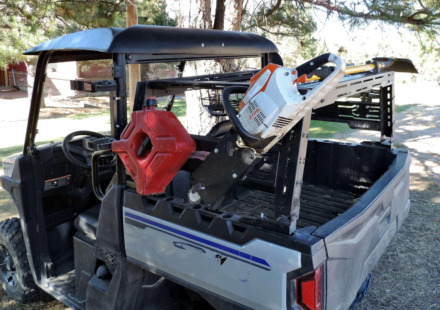 Can Am Defender Overland Bed Rack Fully Adjustable Height and Designed to Accept Accessories Including Chainsaw Mount, Spare Fuel, Jack, Trail Tools, Traction Matts and More