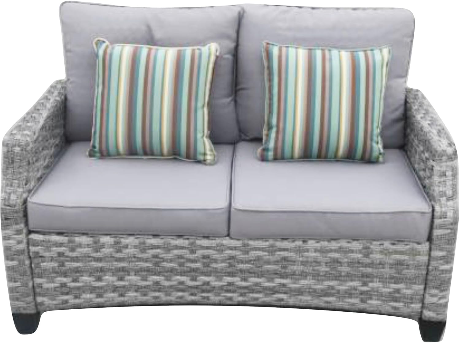 Direct Wicker Aluminum 7-Person Gray Seating Group with Fire Pit and Cushions