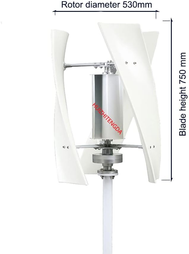 3000W 12V 24V Free Energy Vertical Wind Turbine Kit, Vertical Permanent Maglev Wind Turbine with Controller for Home Factory Use (White)