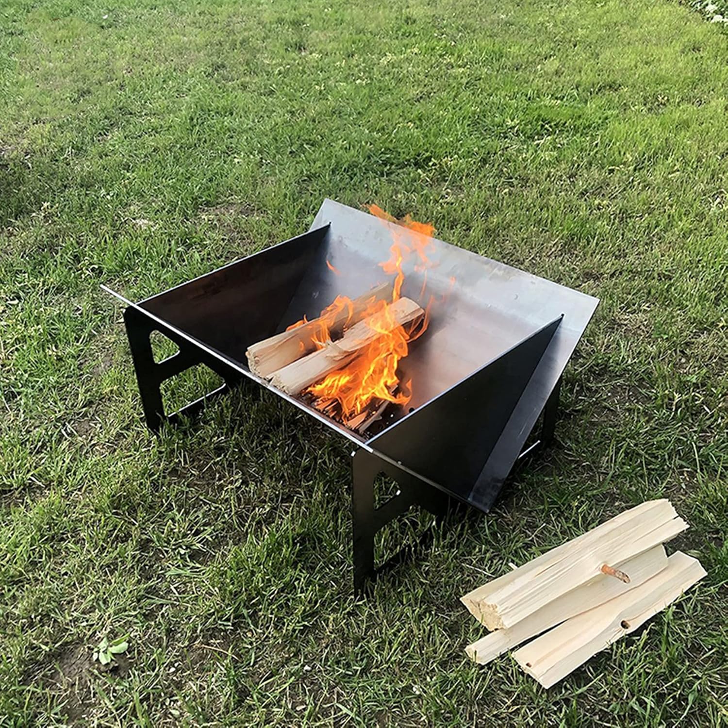 Large Fire Pits & Bowls, Heavy Duty Outdoor Firepit, DIY Metal Fire Pits, Wood Burning Firepit Grill, for Patio Backyard Garden Camping Bonfire Picnic