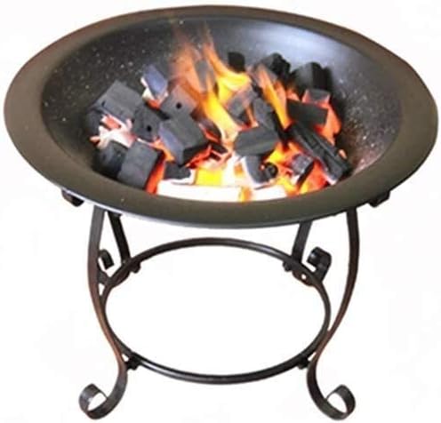 Outdoor Fire Pit BBQ Grill, Bonfire Pit Outdoor Fire Large Bonfire Wood Burning Patio Coal Grill Firepit for Outside Grill Charcoal Smokeless Grill with Spark Screen (Size : 50 * 56CM) ()