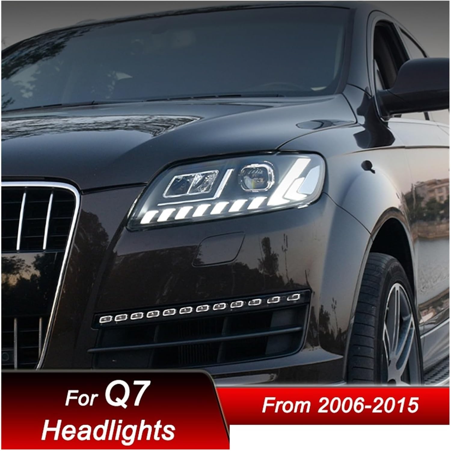 Hot Car Styling Headlights Compatible For Audi Q7 06-15 Style Full LED Assembly Upgrade Configure Projector Lens Accessories Kit(10-15 with AFS)