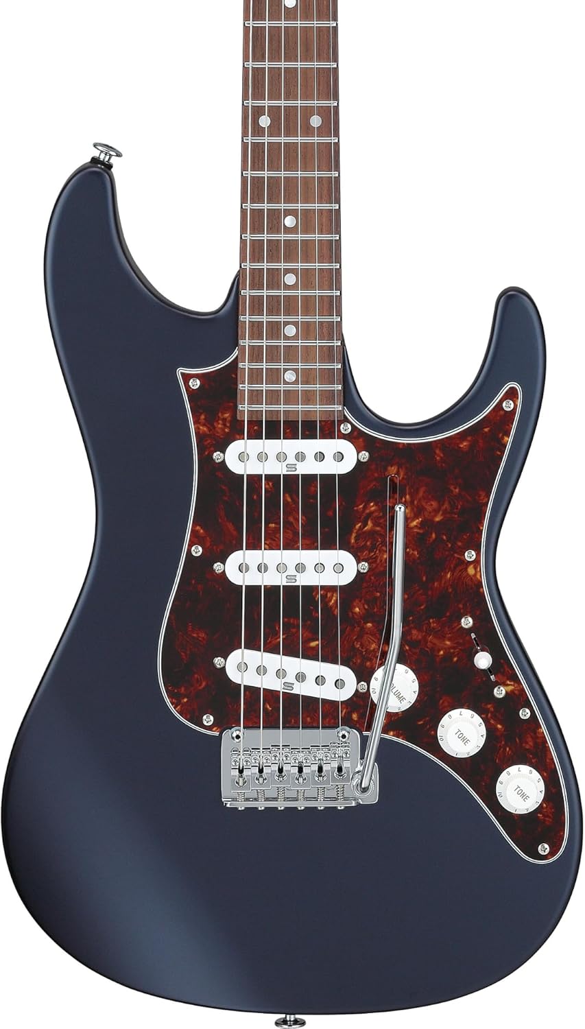 Ibanez AZ2203 Prestige 6-String Right-Handed Electric Guitar with Alder Body and Oval C S-Tech Wood Roasted Maple Neck (Dark Tide Blue Flat)