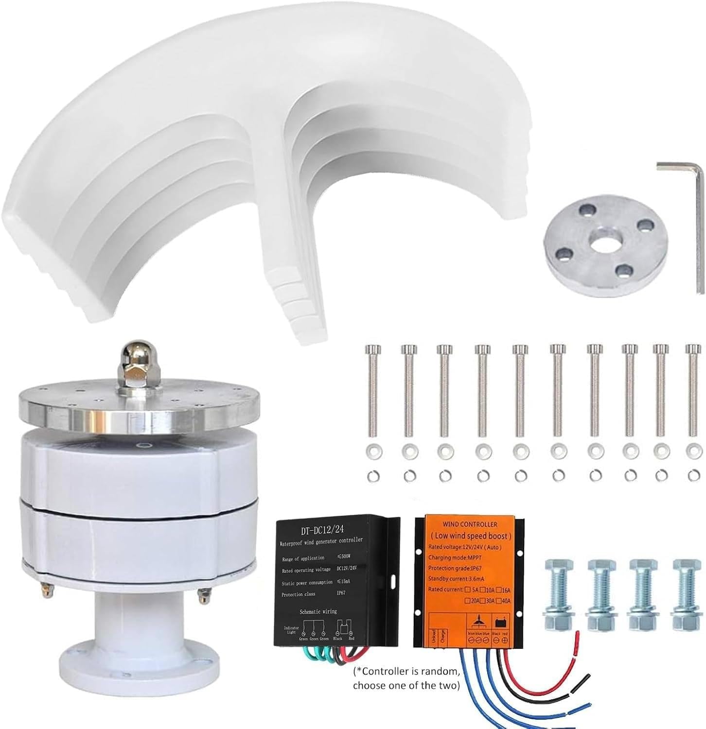 Wind Turbine Generator, Lantern Type 5-Blade Outdoor Windmill Power Kit with Adopt Wind Energy Power Generation Efficiency Intelligent Tracking Technology for Boat, Street Lighting
