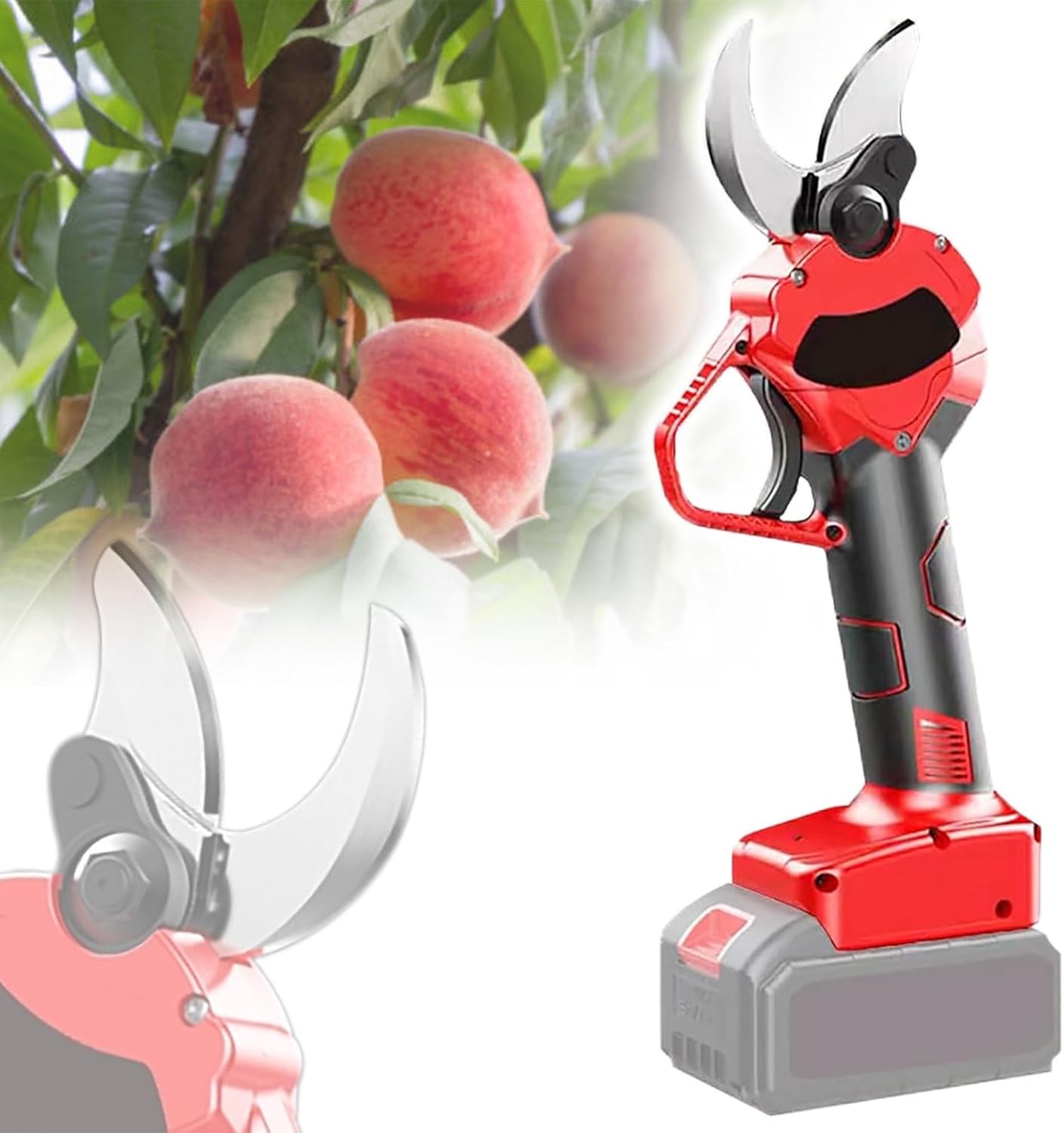 Cordless Pruner, Electric Pruning Shears, Handheld Tree Trimmer, Rechargeable Electric Garden Scissors with 30mm (1.2inch) Cutting Diameter,2 Battery