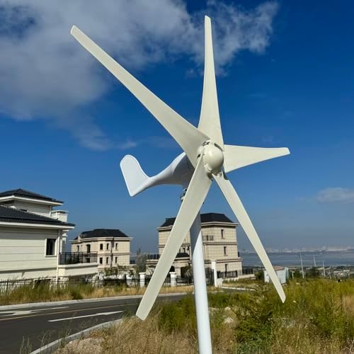 800W/1000W/1200W Wind Turbine Generator Kit - 12V/24V/48V with MPPT Controller, 5 Blades Auto Windward Adjustment for Outdoor Renewable Energy Solutions