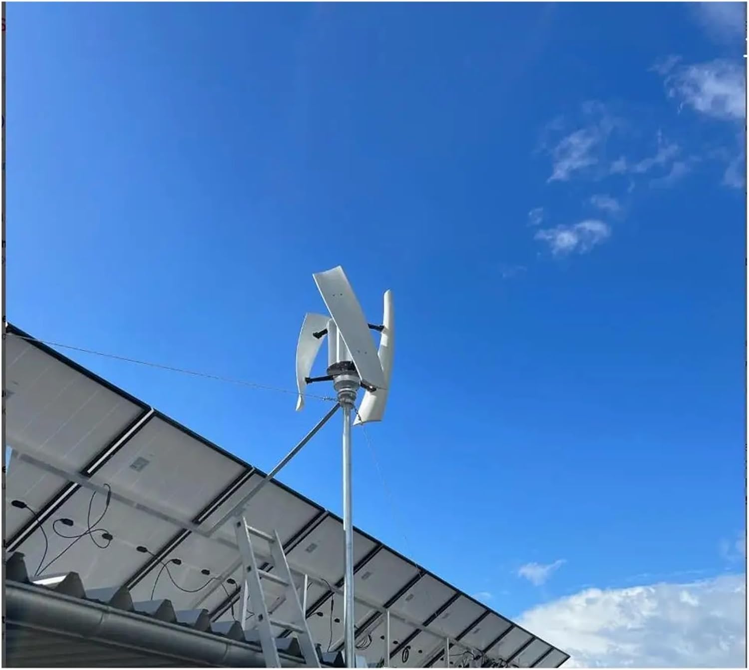 Wind Turbine Generator Kit, Vertical Wind Turbine nerator Off Grid System Inverter 3KW for Home Free Energy with Windmill for Hybrid Solar Wind System(48V)