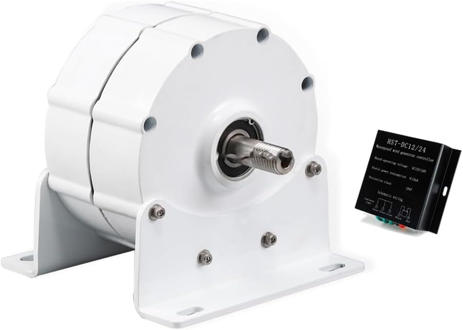 3 Phase Gearless Magnet AC Alternators,12V 24V 48V Low RPM Permanent Magnet Generator W/Controller Use for Wind Water Turbine (12000W)