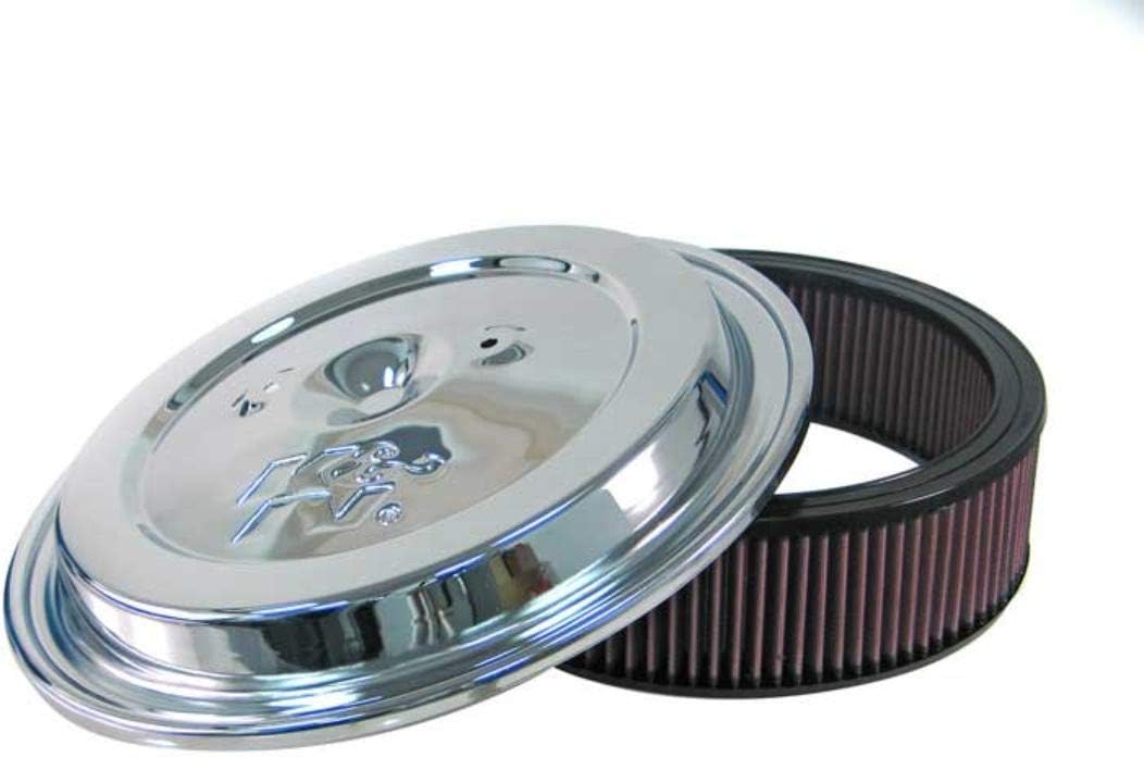 K&N Replacement Air Filter w/Chrome Lid: High Performance, Premium, Washable, Replacement Engine Filter: Filter Height: 4.5 In, Shape: Round, CE-1502