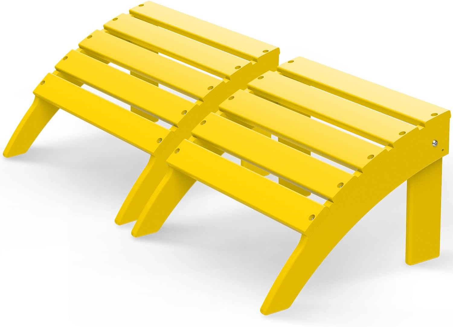 GREENVINES Adirondack-Ottoman | Set of 2 | HDPE Plastic | Outdoor Footrest | All Weather | Foot Rest | Foot Stool | Yellow | for Adirondack Chair | for Patio Backyard Pool