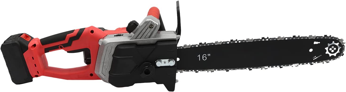 Electric Cordless Chainsaw Brushless Chainsaw, 16in Battery Powered Portable Wood Trimmer 1800W Handheld Chainsaw with 2 Batteries & 2 Chargers, Electric Chainsaw for Wood Cutting Garden Pruning