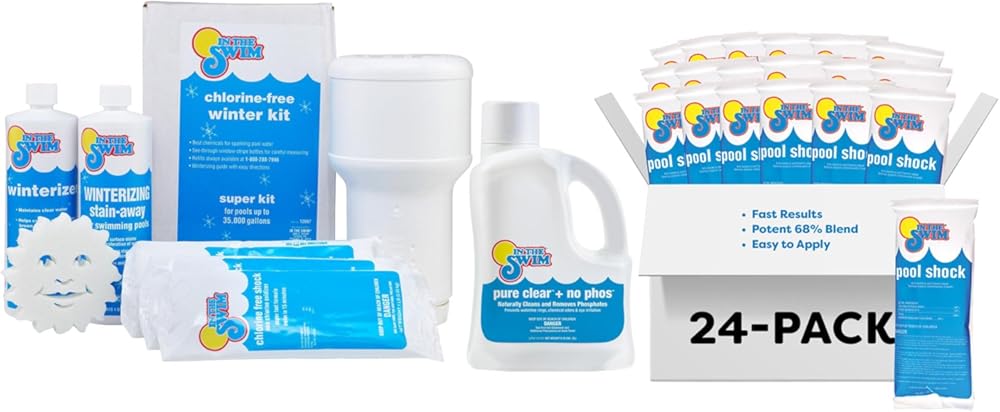 In The Swim Ultimate Pool Closing Kit and Shock Bundle - Winterizing Chemicals and Cal-Hypo Granular Sanitizer for Above Ground and In-Ground Pools - Up to 35,000 Gallons