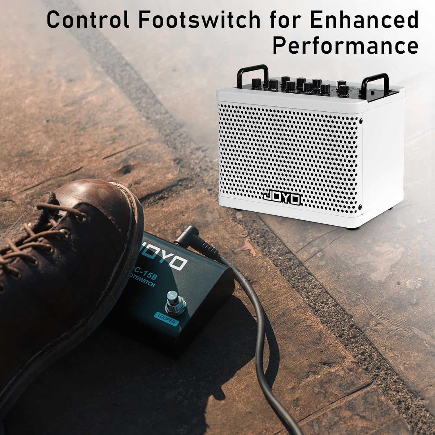 JOYO 15W Portable Bass Amp Combo | 9 Amplifier Models + 6 Modulation FX + Looper & Drum Machine | Rechargeable Battery | Digital Modeling | for Bassist Practice, Solo & Small Gigs (DC-15B)