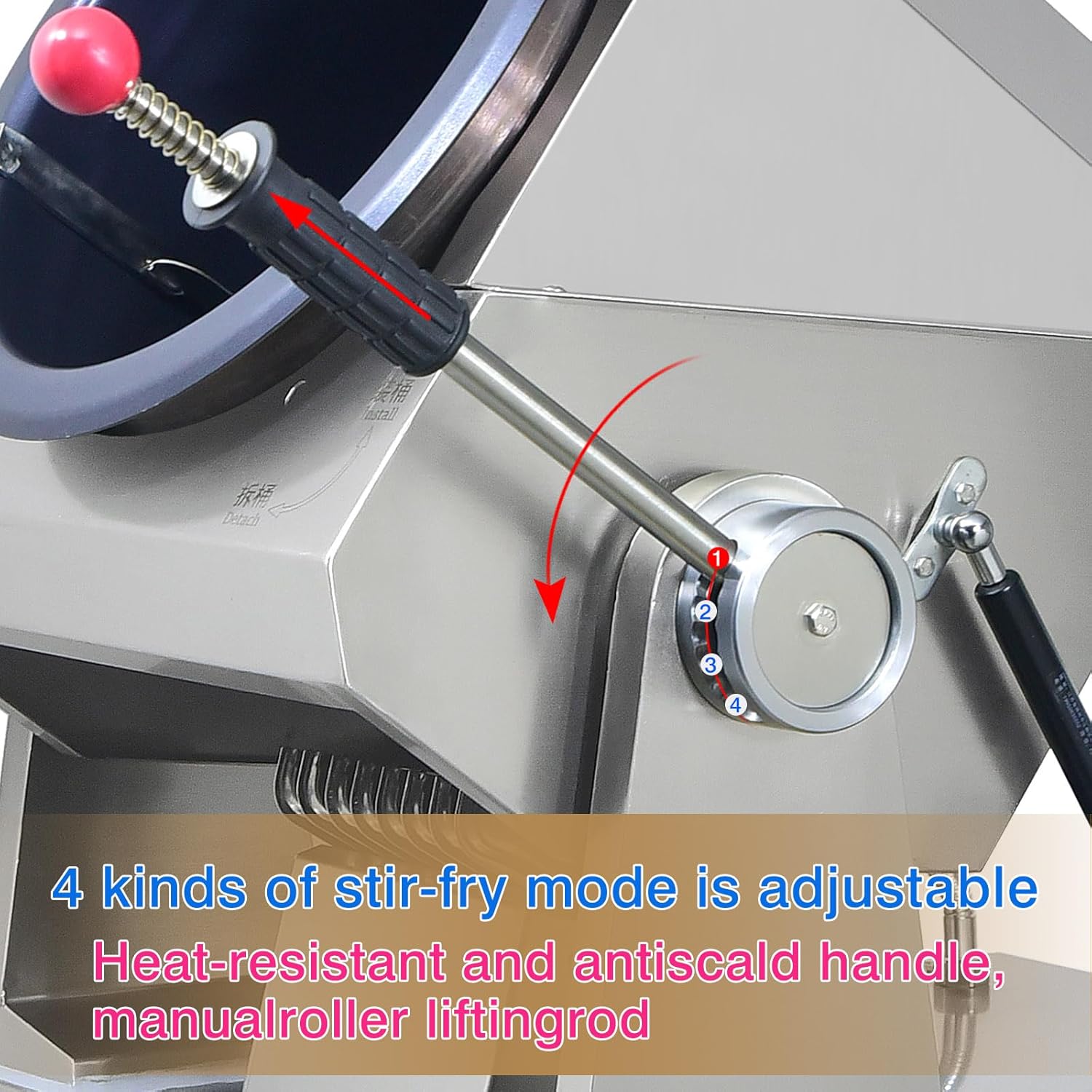 Commercial Automatic Stir Fry Wok Machine with water spray,Automatic 360° Stir Fry Cooker,Automatic Cooking Machine,Drum Type Stir Frying Machine(Natural Gas, Countertop)