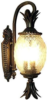Pineapple Wall Sconce - Outdoor Patio Lighting Fixture, Antique Decorative Lantern for Courtyard & Terrace, E14*2/3 Reading Light, Creative Wall-Mounted Lamp