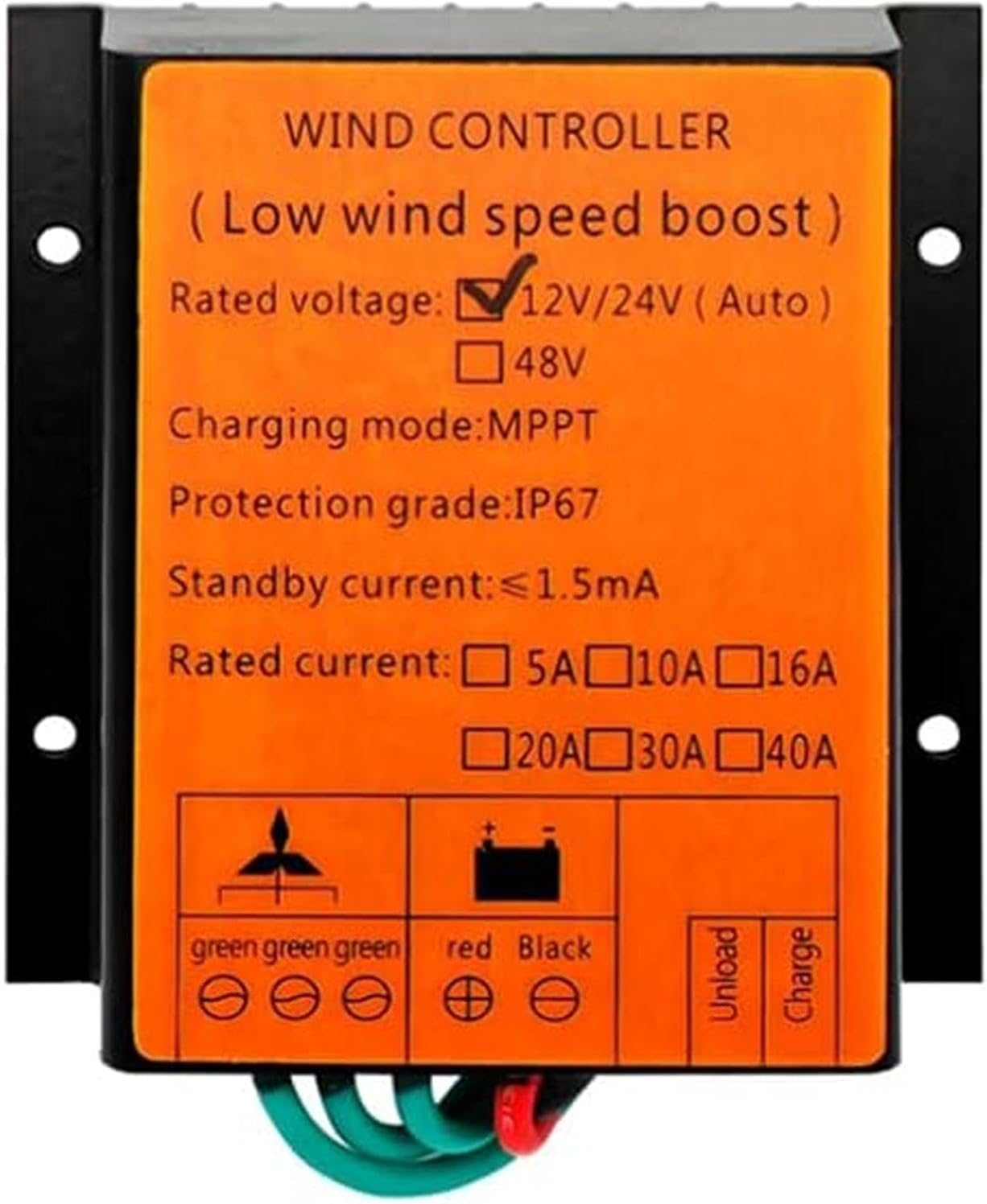 24v,BAOJUHUIKANG Multi-Function Small Windmill Wind Charge Controller, 5000W 220V 48V 24V 12V AC Wind Turbine Generator MPPT Wind Turbine Charge Controller (Orange Color)